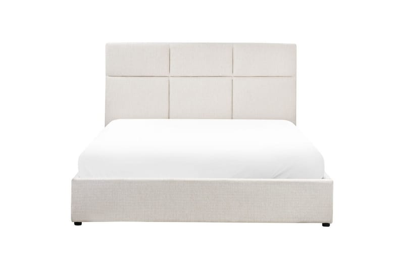 Säng med förvaring Lagord - Off-white, Svart, 160x200 cm - Möbler - Säng - Sängram & sängstomme