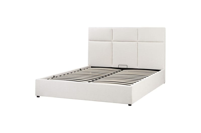Säng med förvaring Lagord - Off-white, Svart, 160x200 cm - Möbler - Säng - Sängram & sängstomme