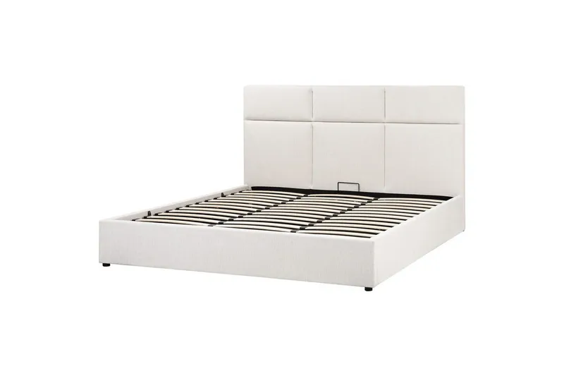 Säng med förvaring Lagord - Off-white, Svart, 180x200 cm - Möbler - Säng - Sängram & sängstomme