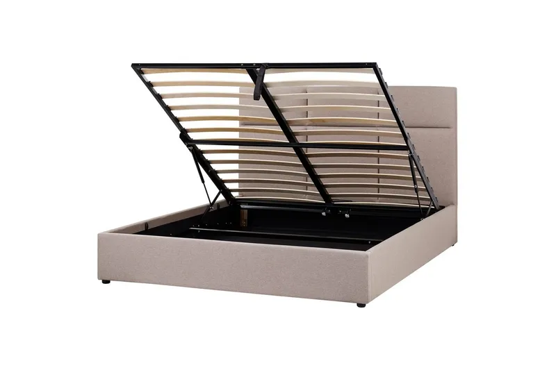 Säng med förvaring Lagord, Taupe, svart, 160x200 cm
