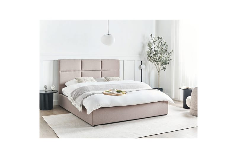 Säng med förvaring Lagord - Taupe, svart, 160x200 cm - Möbler - Säng - Sängram & sängstomme