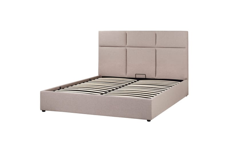 Säng med förvaring Lagord - Taupe, svart, 160x200 cm - Möbler - Säng - Sängram & sängstomme