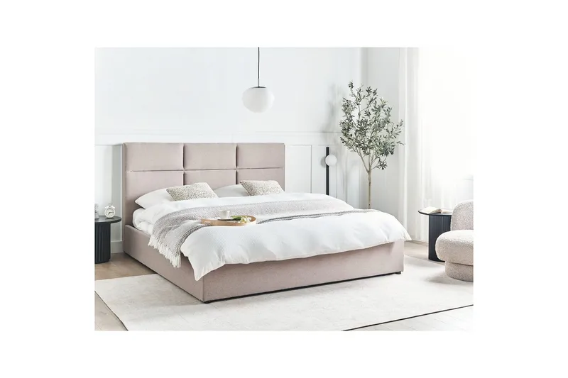 Säng med förvaring Lagord - Taupe, svart, 180x200 cm - Möbler - Säng - Sängram & sängstomme