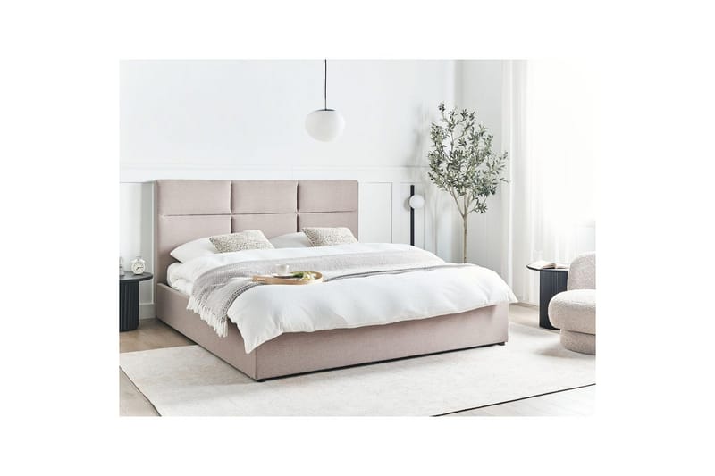 Säng med förvaring Lagord - Taupe, svart, 180x200 cm - Möbler - Säng - Sängram & sängstomme