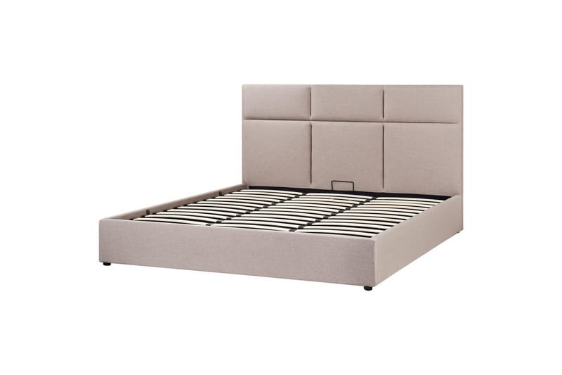 Säng med förvaring Lagord - Taupe, svart, 180x200 cm - Möbler - Säng - Sängram & sängstomme