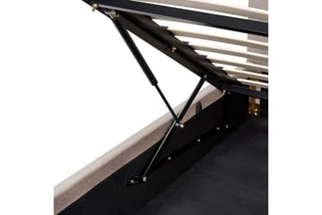 Säng med förvaring Lagord - Taupe, svart, 180x200 cm - Möbler - Säng - Sängram & sängstomme