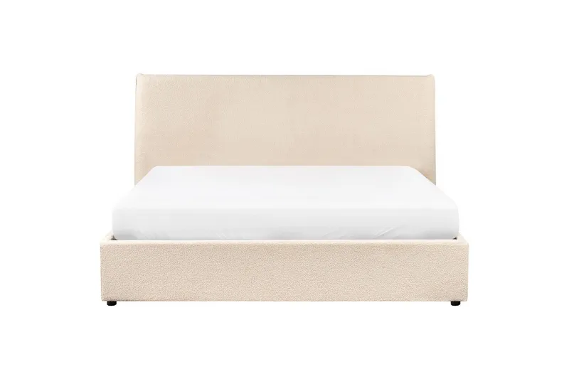 Säng med förvaring Lavaur - Beige/Bouclé, 160x200 cm - Möbler - Säng - Sängram & sängstomme
