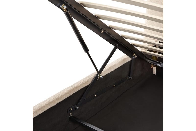 Säng med förvaring Lavaur - Beige/Bouclé, 160x200 cm - Möbler - Säng - Sängram & sängstomme