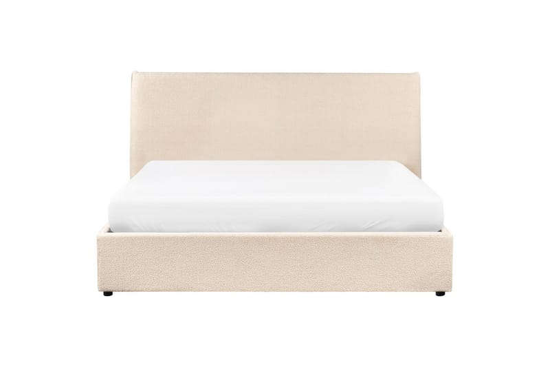 Säng med förvaring Lavaur - Beige/Bouclé, 160x200 cm - Möbler - Säng - Sängram & sängstomme