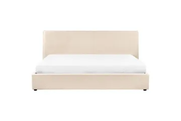 Säng med förvaring Lavaur - Beige/Bouclé, 180x200 cm - Möbler - Säng - Sängram & sängstomme