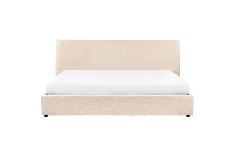 Säng med förvaring Lavaur - Beige/Bouclé, 180x200 cm - Möbler - Säng - Sängram & sängstomme