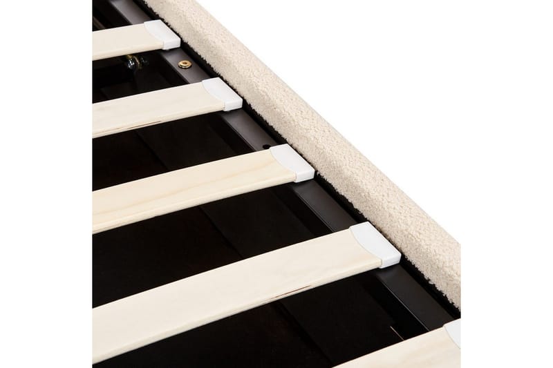 Säng med förvaring Lavaur - Beige/Bouclé, 180x200 cm - Möbler - Säng - Sängram & sängstomme