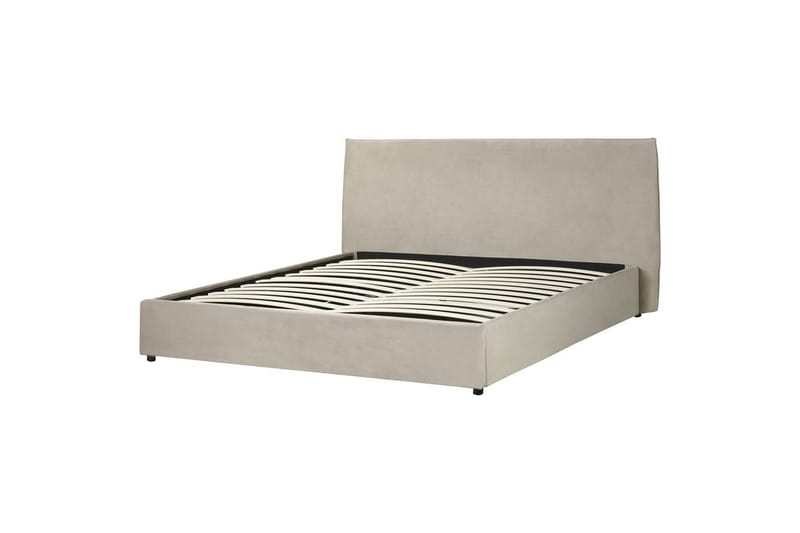 Säng med förvaring Lavaur - Taupe/Sammet, 180x200 cm - Möbler - Säng - Sängram & sängstomme
