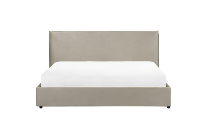 Säng med förvaring Lavaur - Taupe/Sammet, 180x200 cm - Möbler - Säng - Sängram & sängstomme