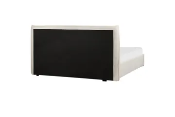 Säng med förvaring Lavaur - Vit/Bouclé, 160x200 cm - Möbler - Säng - Sängram & sängstomme
