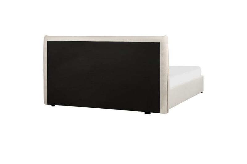 Säng med förvaring Lavaur - Vit/Bouclé, 160x200 cm - Möbler - Säng - Sängram & sängstomme