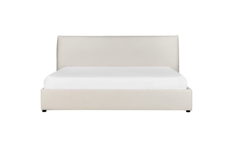 Säng med förvaring Lavaur - Vit/Bouclé, 180x200 cm - Möbler - Säng - Sängram & sängstomme