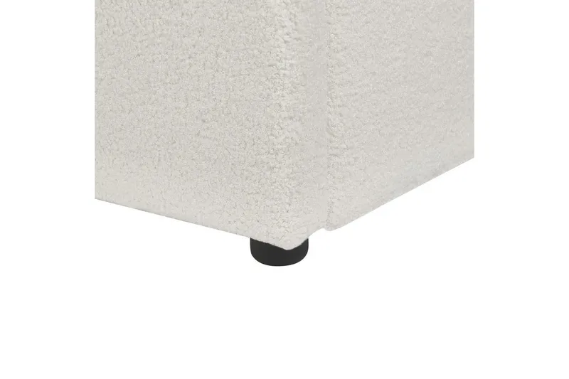 Säng med förvaring Lavaur - Vit/Bouclé, 180x200 cm - Möbler - Säng - Sängram & sängstomme