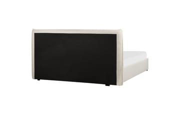 Säng med förvaring Lavaur - Vit/Bouclé, 180x200 cm - Möbler - Säng - Sängram & sängstomme