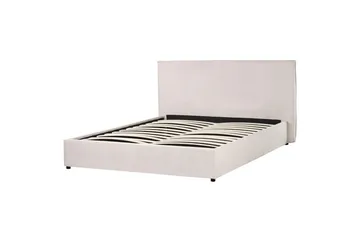 Säng med förvaring Lavaur - Vit/Sammet, 160x200 cm - Möbler - Säng - Sängram & sängstomme