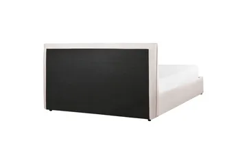 Säng med förvaring Lavaur - Vit/Sammet, 160x200 cm - Möbler - Säng - Sängram & sängstomme