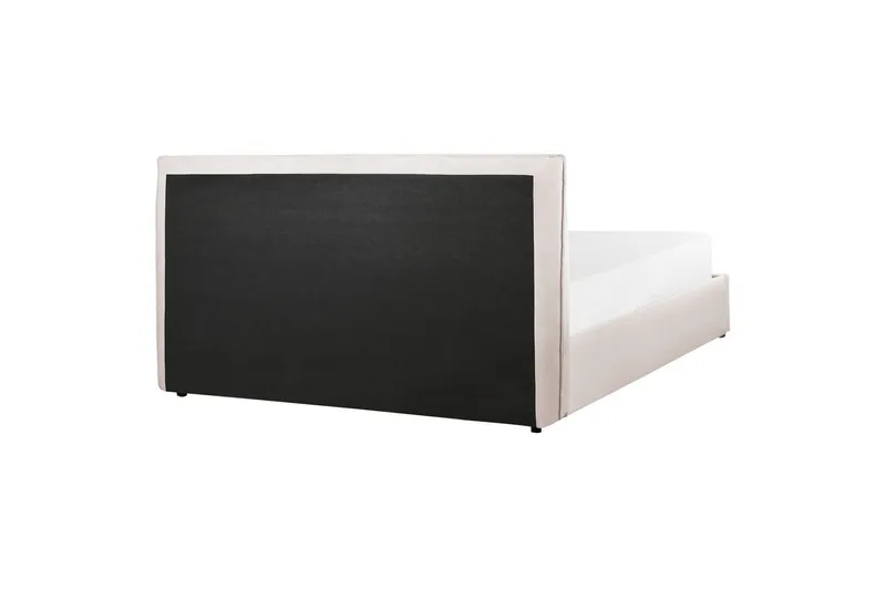 Säng med förvaring Lavaur - Vit/Sammet, 160x200 cm - Möbler - Säng - Sängram & sängstomme