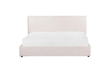 Säng med förvaring Lavaur - Vit/Sammet, 180x200 cm - Möbler - Säng - Sängram & sängstomme