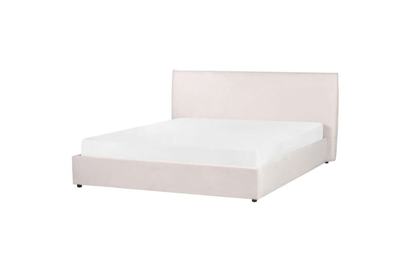 Säng med förvaring Lavaur - Vit/Sammet, 180x200 cm - Möbler - Säng - Sängram & sängstomme