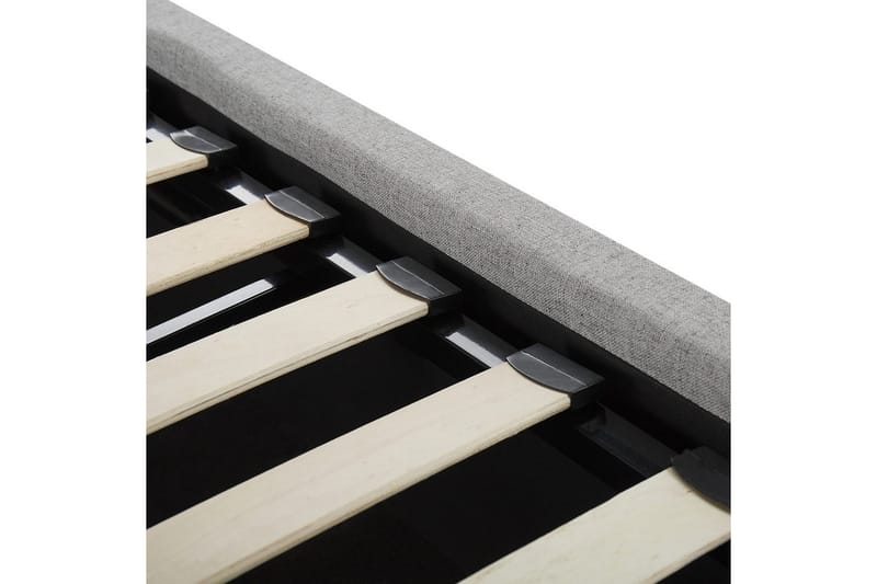 Säng med förvaring Lorient - Grå/Polyester, 140x200 cm - Möbler - Säng - Sängram & sängstomme