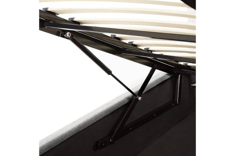 Säng med förvaring Lorient - Grå/Polyester, 140x200 cm - Möbler - Säng - Sängram & sängstomme