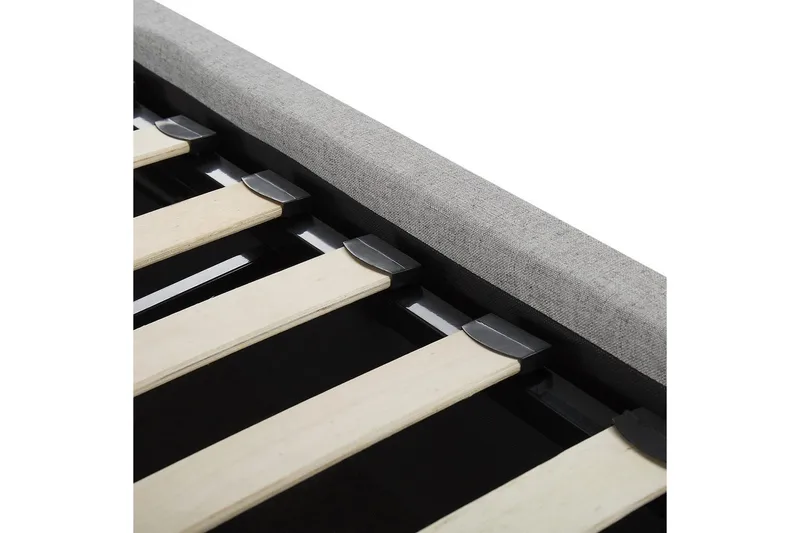 Säng med förvaring Lorient - Grå/Polyester, 160x200 cm - Möbler - Säng - Sängram & sängstomme