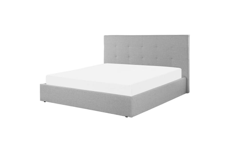 Säng med förvaring Lorient - Grå/Polyester, 180x200 cm - Möbler - Säng - Sängram & sängstomme