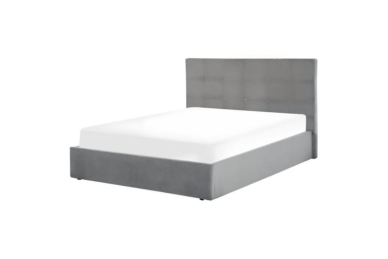 Säng med förvaring Lorient - Grå/Sammet, 140x200 cm - Möbler - Säng - Sängram & sängstomme