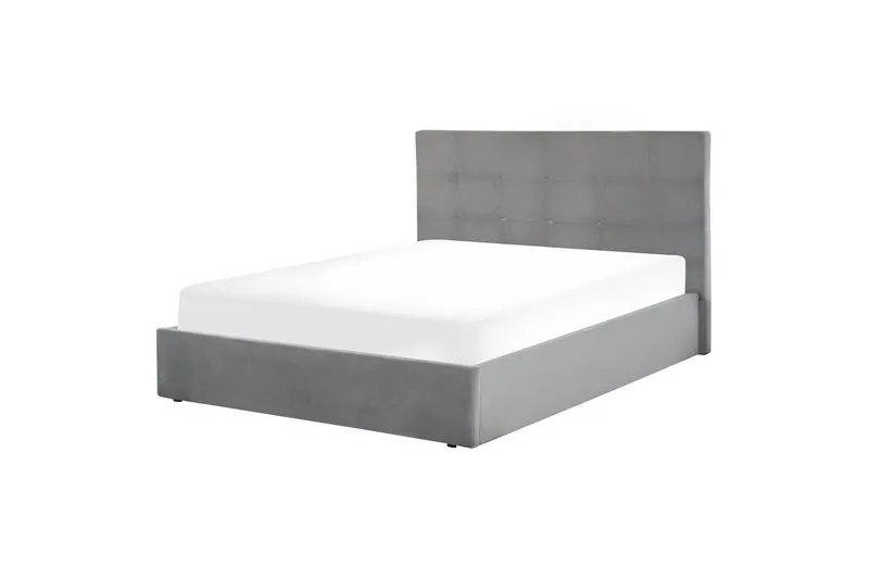 Säng med förvaring Lorient - Grå/Sammet, 160x200 cm - Möbler - Säng - Sängram & sängstomme