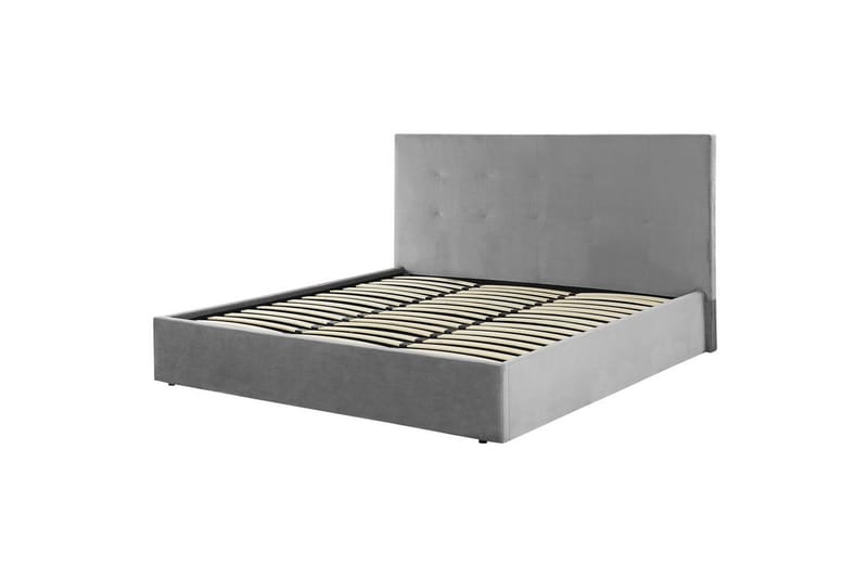 Säng med förvaring Lorient - Grå/Sammet, 180x200 cm - Möbler - Säng - Sängram & sängstomme
