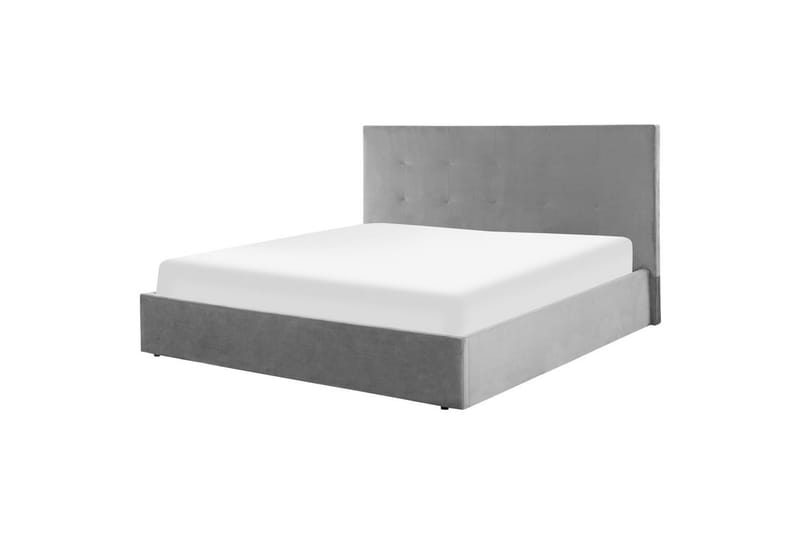 Säng med förvaring Lorient - Grå/Sammet, 180x200 cm - Möbler - Säng - Sängram & sängstomme
