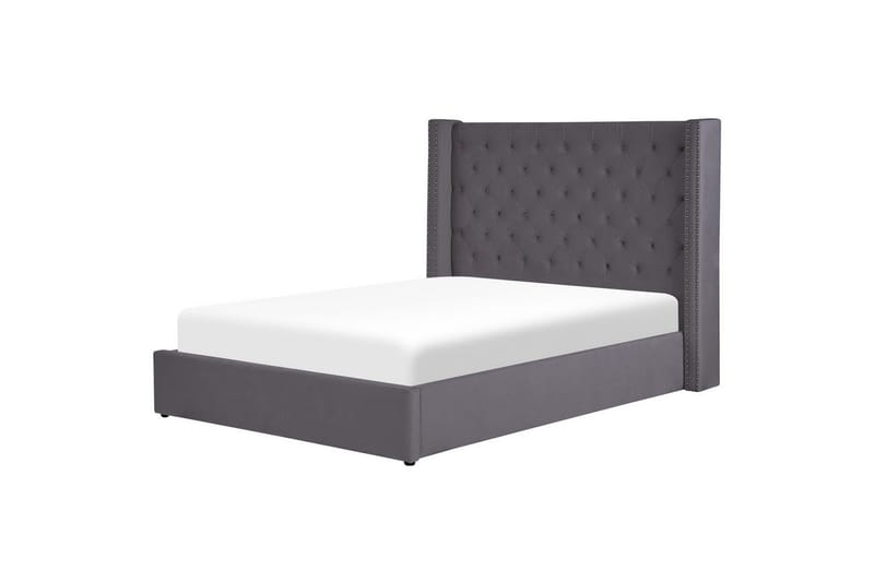 Säng med förvaring Lubbon - Grå, Silver, 140x200 cm - Möbler - Säng - Sängram & sängstomme