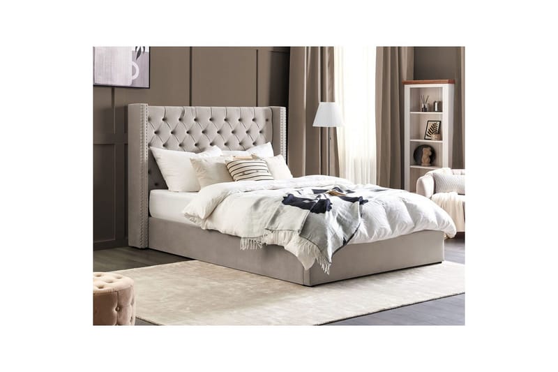 Säng med förvaring Lubbon - Silver, 180x200 cm - Möbler - Säng - Sängram & sängstomme