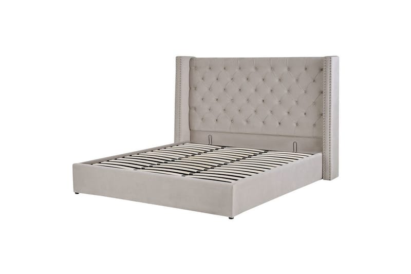 Säng med förvaring Lubbon - Silver, 180x200 cm - Möbler - Säng - Sängram & sängstomme