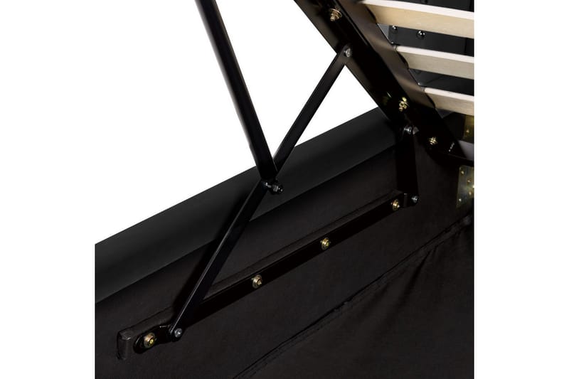 Säng med förvaring Lubbon - Svart, Silver, 180x200 cm - Möbler - Säng - Sängram & sängstomme