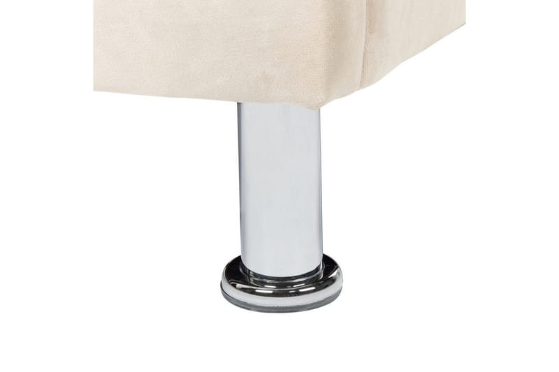 Säng med förvaring Metz - Beige, Silver/Sammet, 90x200 cm - Möbler - Säng - Sängram & sängstomme