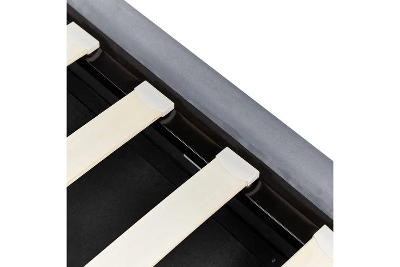 Säng med förvaring Metz - Grå, Silver/Sammet, 90x200 cm - Möbler - Säng - Sängram & sängstomme