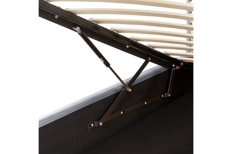 Säng med förvaring Metz - Grå, Silver/Sammet, 90x200 cm - Möbler - Säng - Sängram & sängstomme