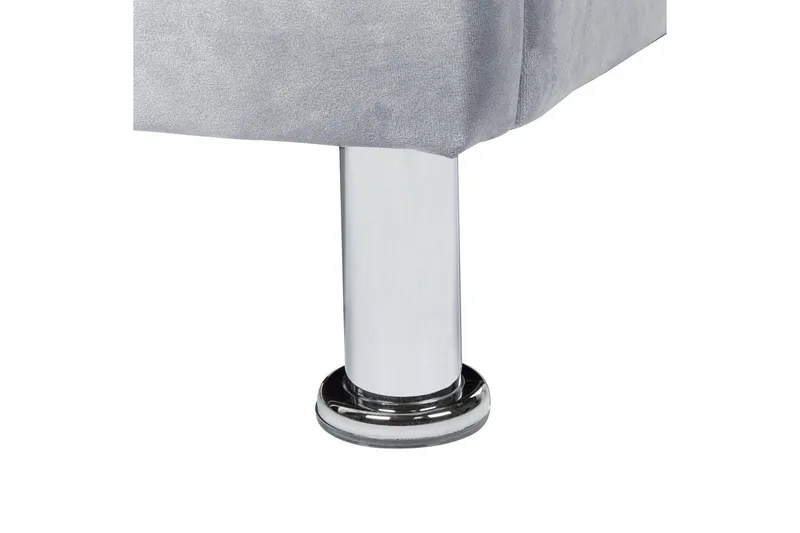 Säng med förvaring Metz - Grå, Silver/Sammet, 90x200 cm - Möbler - Säng - Sängram & sängstomme
