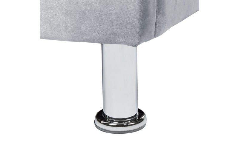 Säng med förvaring Metz - Grå, Silver/Sammet, 90x200 cm - Möbler - Säng - Sängram & sängstomme