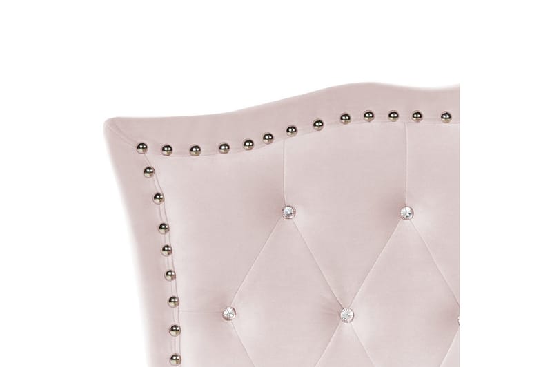 Säng med förvaring Metz - Rosa, Silver/Sammet, 90x200 cm - Möbler - Säng - Sängram & sängstomme