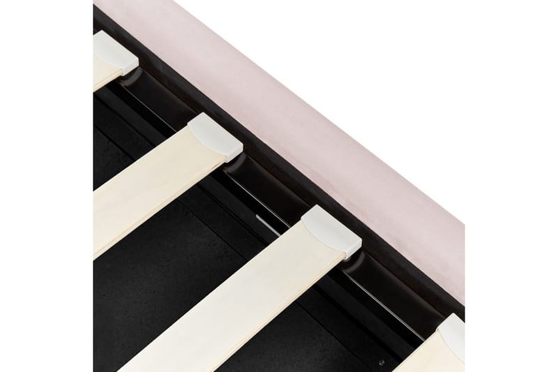 Säng med förvaring Metz - Rosa, Silver/Sammet, 90x200 cm - Möbler - Säng - Sängram & sängstomme