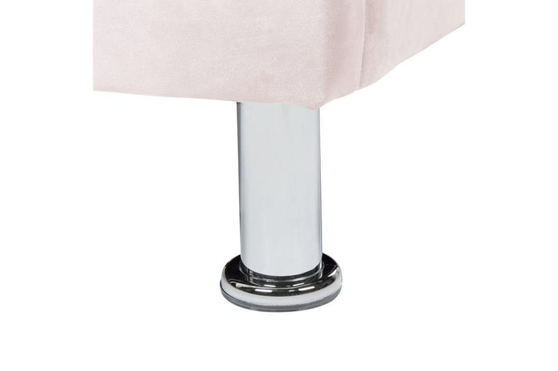 Säng med förvaring Metz - Rosa, Silver/Sammet, 90x200 cm - Möbler - Säng - Sängram & sängstomme