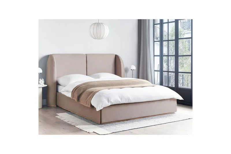 Säng med förvaring Monestier - Beige, 160x200 cm - Möbler - Säng - Sängram & sängstomme