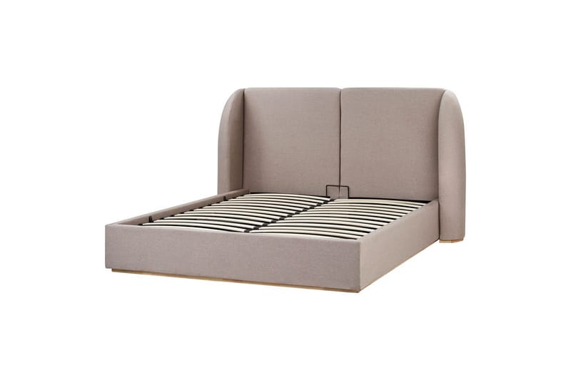 Säng med förvaring Monestier - Beige, 160x200 cm - Möbler - Säng - Sängram & sängstomme